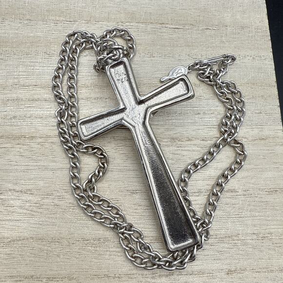 Vintage Sarah Coventry Chain Necklace 24" with added Crucifix Cross Pendant READ - Picture 2 of 8